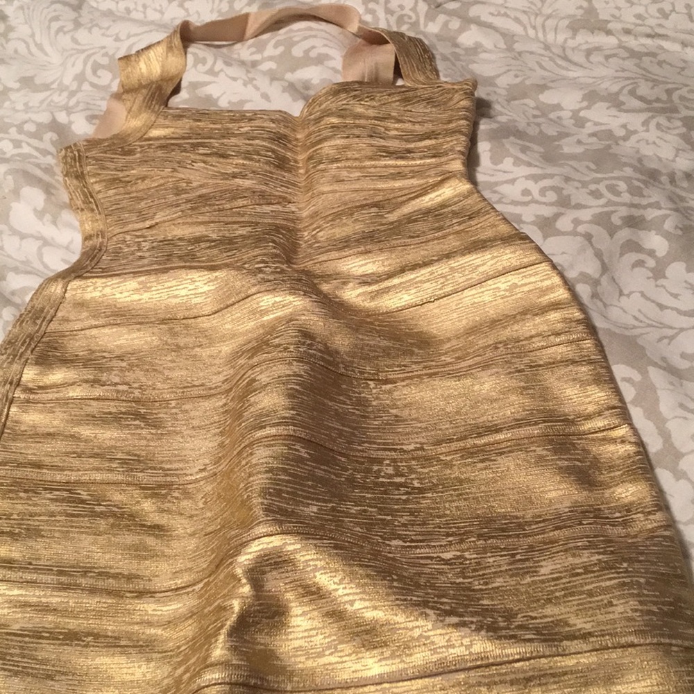 Gold bandage dress